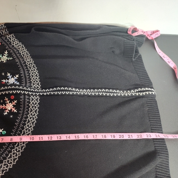 Christopher and Banks Vintage Snowflake Christmas Full Zip Sweater size 1X - Picture 7 of 7
